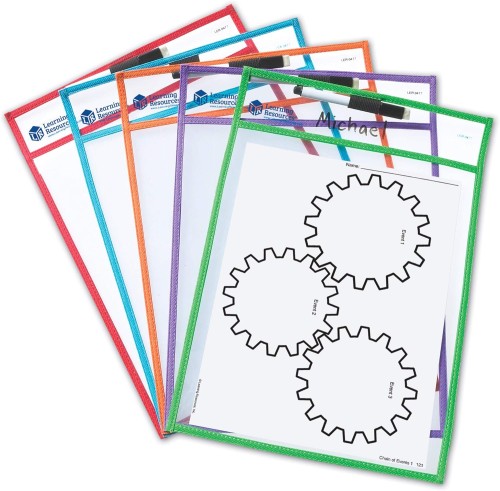 Learning Resources Write And Wipe Pockets (Set of 5)