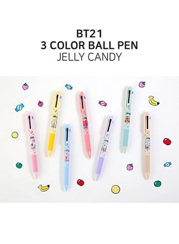 Rj Jelly Candy 3 Color Ball Pen
