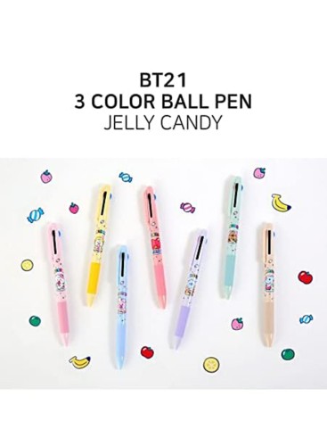 Shooky Jelly Candy 3 Color Ball Pen