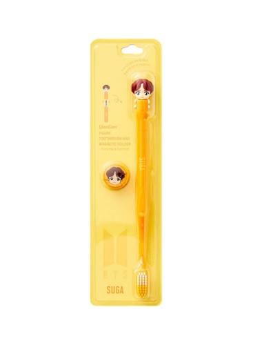 K-Pop Idols Goods Suga Character Figure Toothbrush with Convenient Magnetic Hold