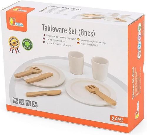 Viga Toys Tableware Set 8-Pieces, Multicolor