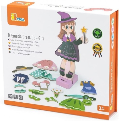 Viga Wooden Magnetic Girl Dress Up Toy