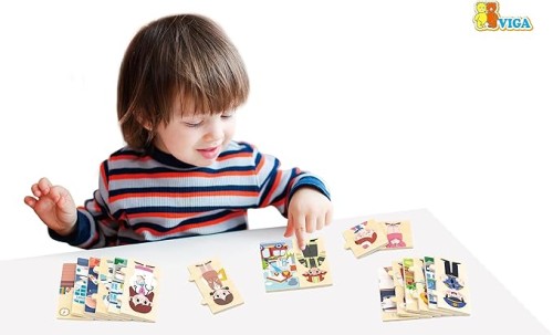 Viga Wooden Matching Profession Puzzle Set