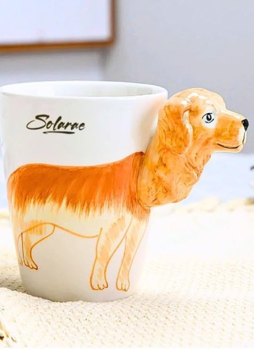 SOLARAE Ceramic 3D Coffee Mug, Hand-Painted Mug Cute Animal Tea Mugs, Coffee Cup