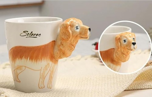 SOLARAE Ceramic 3D Coffee Mug, Hand-Painted Mug Cute Animal Tea Mugs, Coffee Cup