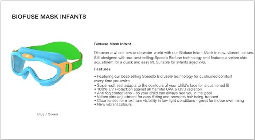 SPEEDO BIOFUSE MASK INFANT