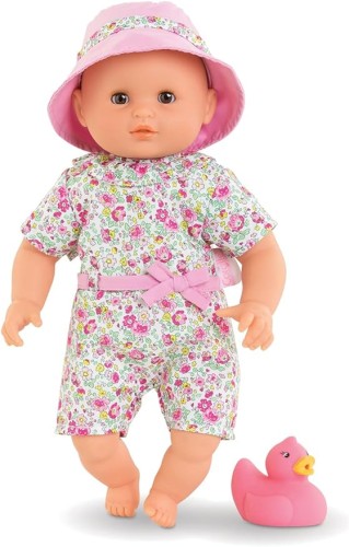 Ma Premiere Poupee Bath Baby Coralie, Soft Body Bath Doll with Bath Toy, Sleepin