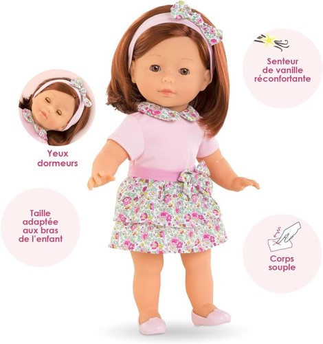 Corolle Ma Corolle Pia 14" Doll - with Pink Floral Outfit and Matching Headband,