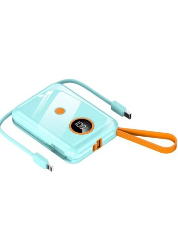 P5 High Capacity Power Bank 10000mAh - 22.5W Fast Charging, Built-in Cable, LCD 