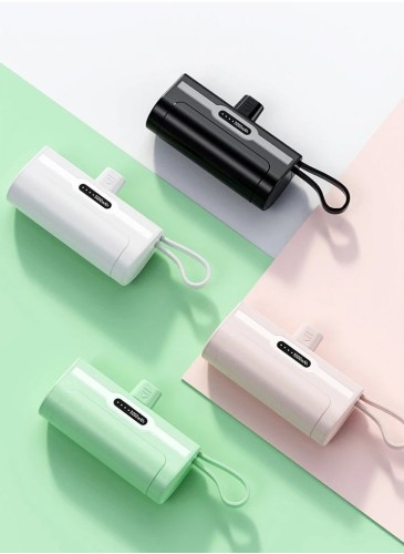 Fast Charging iPhone Power Bank 5000mAh Mini Battery Pack - Type-C Input, Lightn