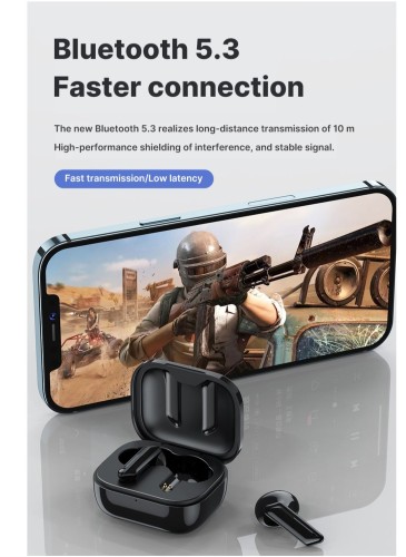 T36 Wireless Sports Earphones, Bluetooth 5.3, Noise Cancelling, Waterproof, In-E