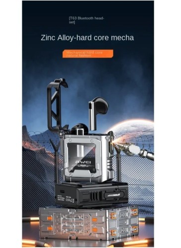 T63 - TWS Bluetooth Earphones with Dual Microphones, ENC Noise Reduction, IPX4 W