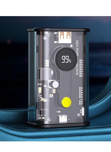 Transparent Power Bank P108 - 10000mAh, Ultra-Fast Charging 22.5W/PD20W, Digital