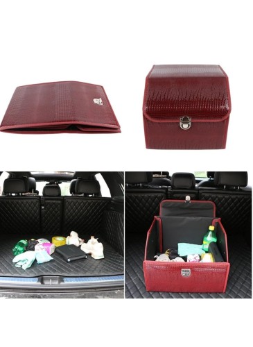Foldable Car Trunk Storage Box, Car Storage Box, Thick Leather Storage Box Stora