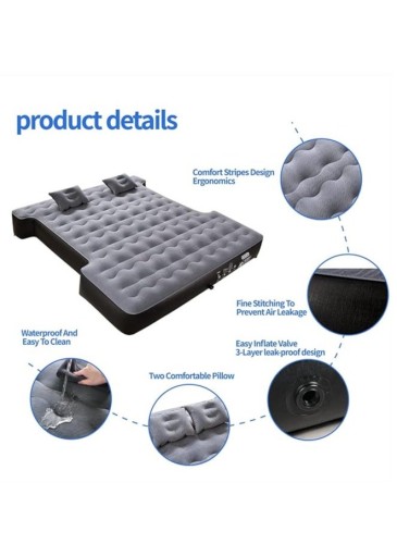 Large truck bed air mattress, thick leak-proof truck bed mattress with pump, pil