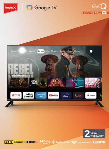 Impex 43 Inch Full HD Smart Google LED TV With Free Wall Mount, Dolby Vision Atm