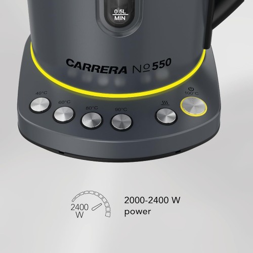 Carrera Electric Kettle No 550-1.7L, 2400W, Stainless Steel Housing, Temperature