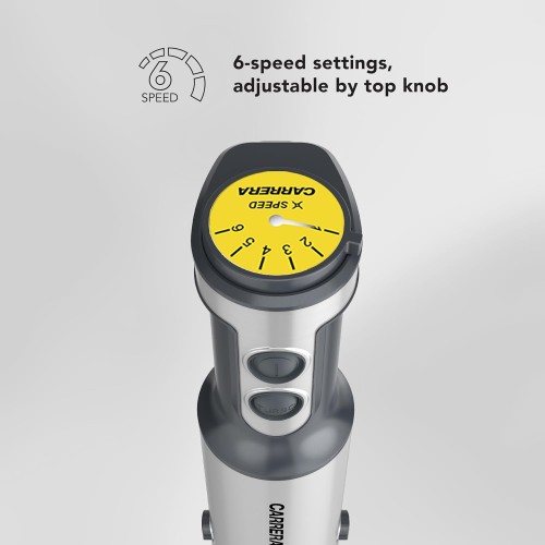 CARRERA Stick Blender No 453-1000W Power, 6-Speed, Turbo Function, 4 Stainless S