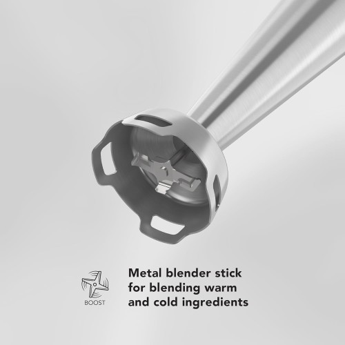 CARRERA Stick Blender No 453-1000W Power, 6-Speed, Turbo Function, 4 Stainless S