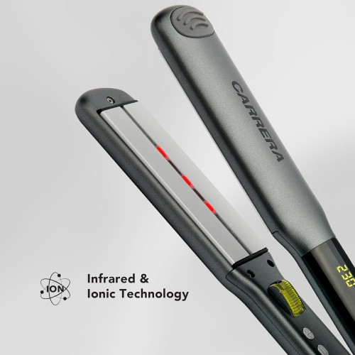 CARRERA Infrared Hair Straightener No 634 - LED Temp Display, Ceramic-Coated Flo