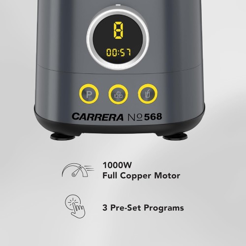 CARRERA Digital Food Processor No 568-1000W, 1.5L Glass Jar, Multi-Functional wi