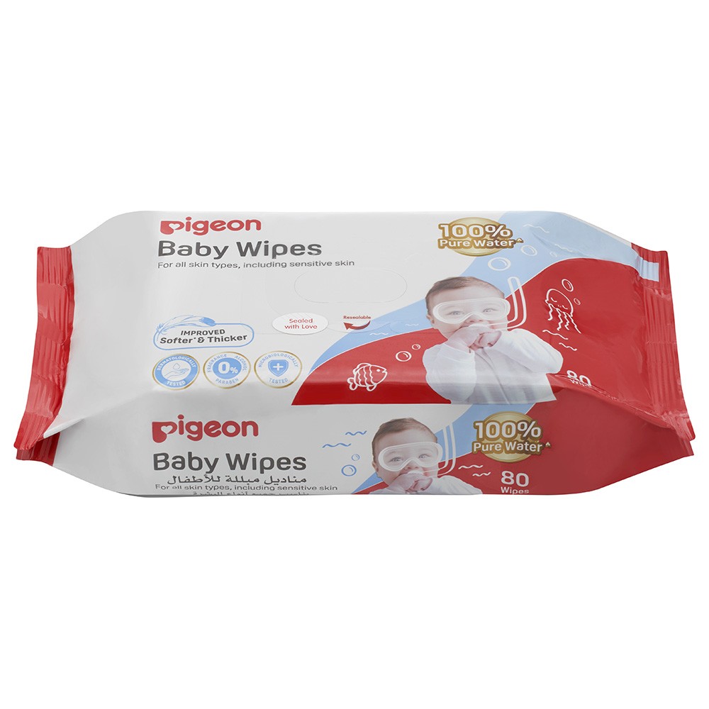 Pigeon Baby Water Wipes Fliptop 80'S
