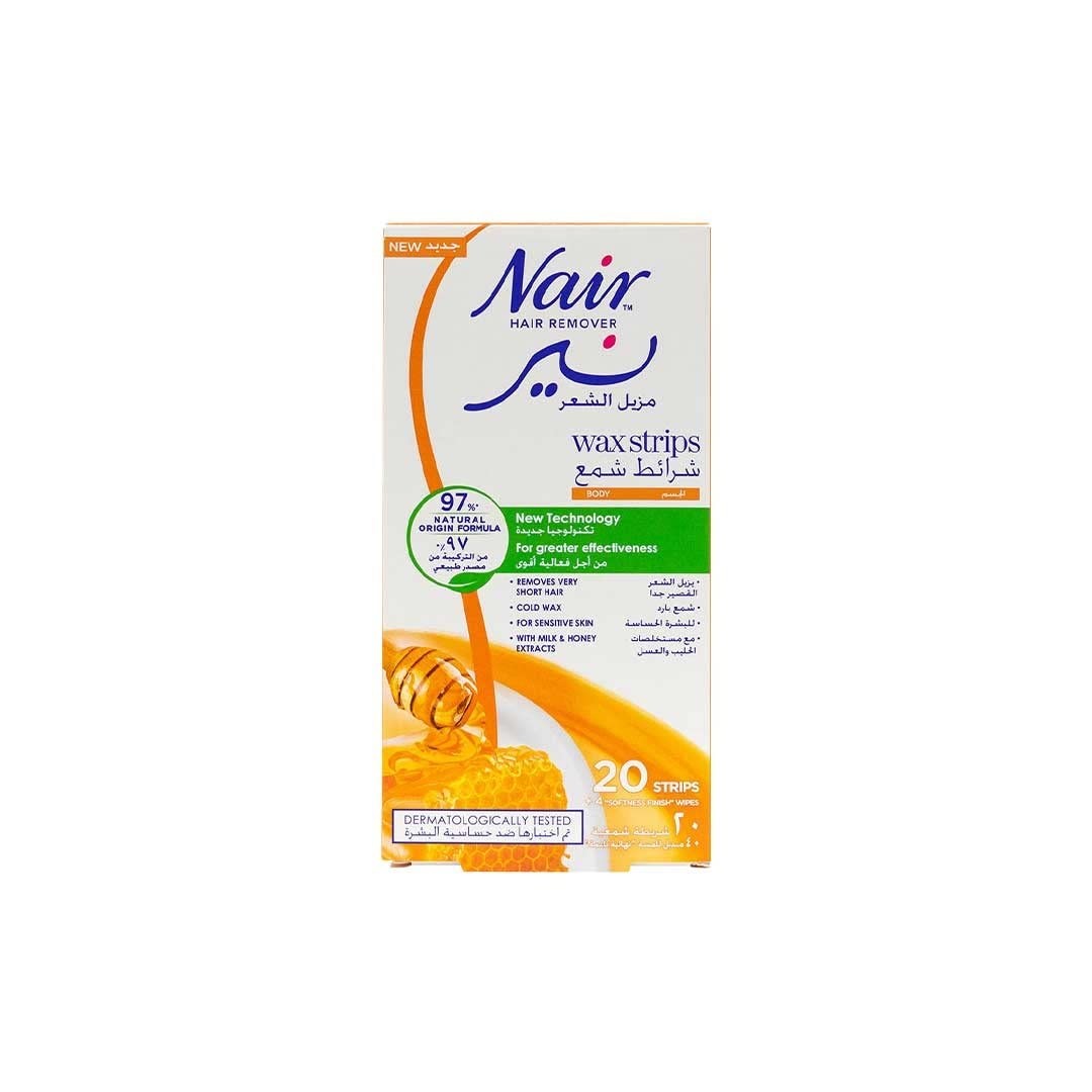 Nair Hair Removal Body Wax Strips Milk & Honey 20S