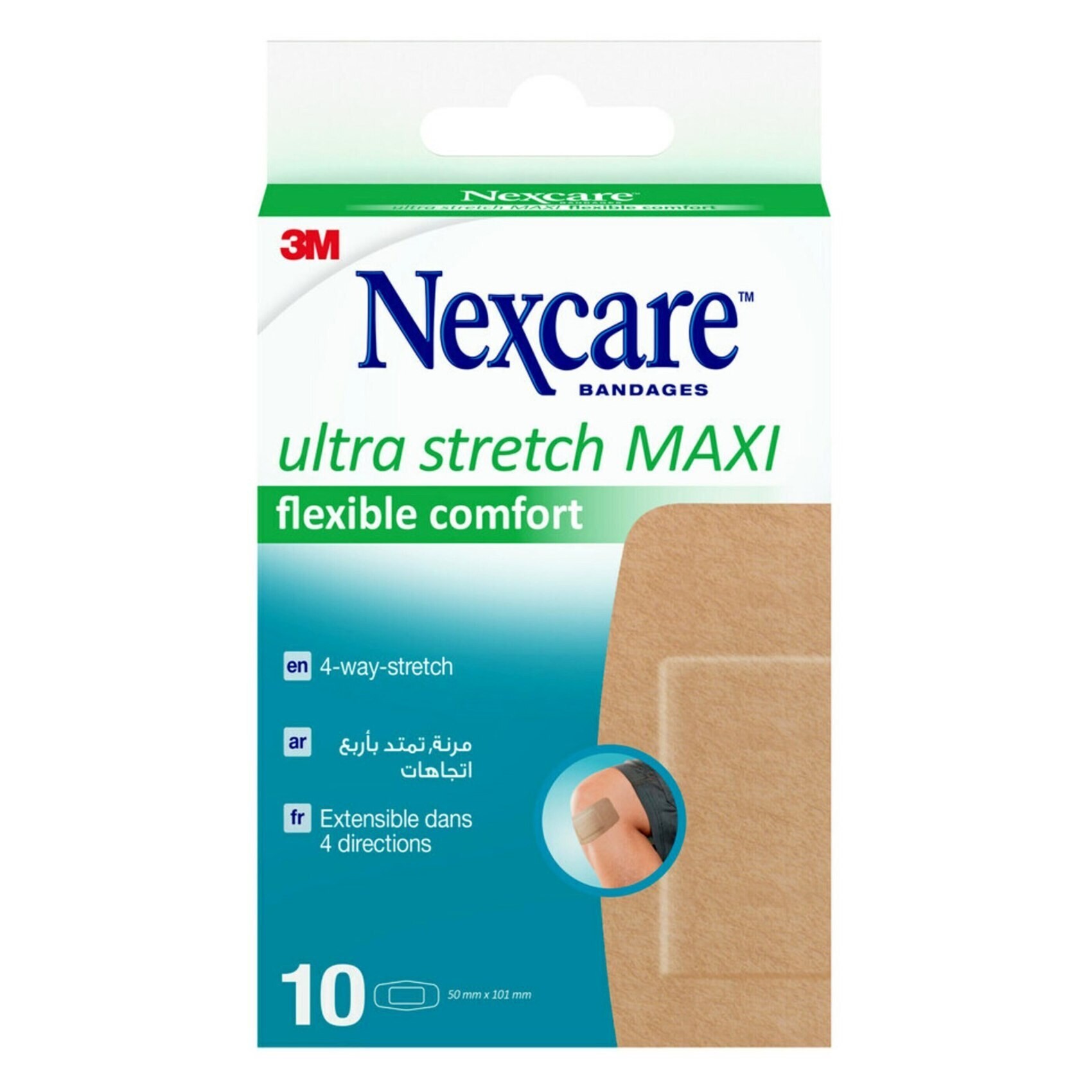 Nexcare Ultra Stretch Maxi Flexible Comfort Bandages 50Mmx101Mm 10S