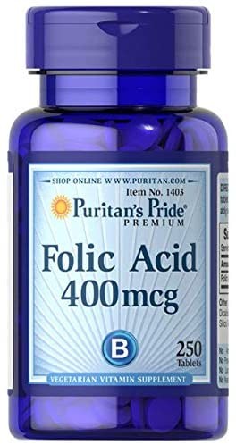 Puritans Pride Folic Acid400 Mcg Tab 250S