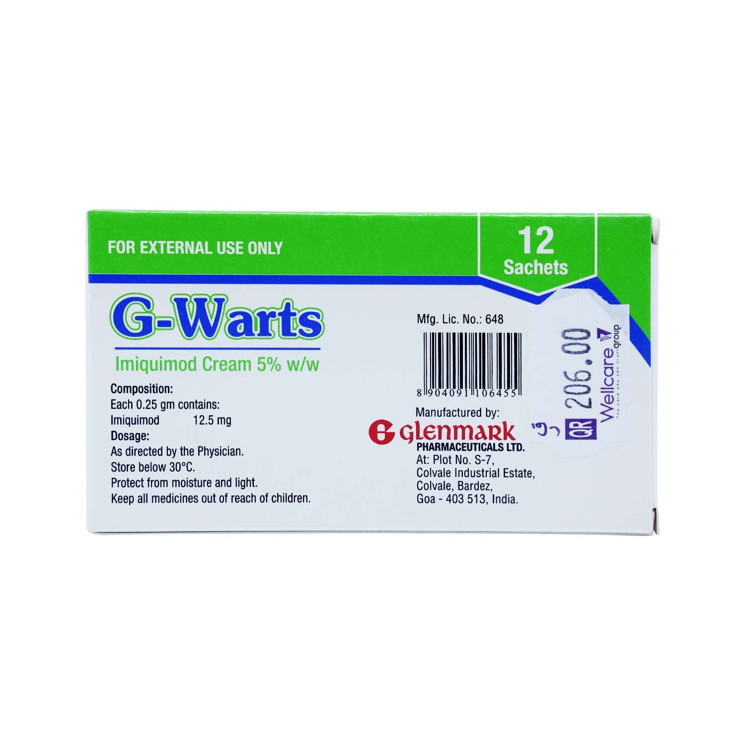 G-Warts 5% Cream 250Mg Sachets 12S