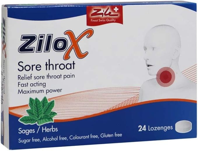 Zilox Sore Throat Solid Lozenges 24S
