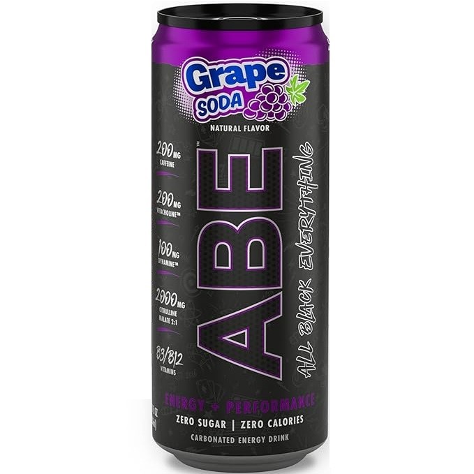 An Abe Energy+Performance Grape Soda 330Ml