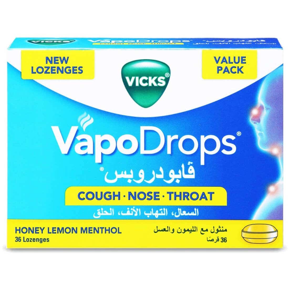 Vicks Vapo Drops Honey Lemon 36Lz 4'S