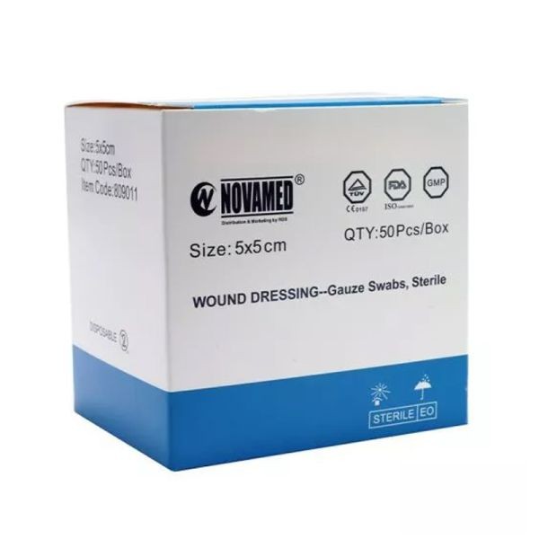 Novamed Gauze Swab 5X5 50Pcs (Sterile / 809011 )