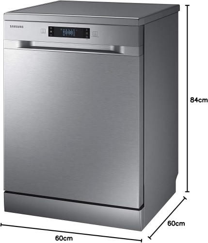 Samsung 7 programmes 14 place settings Free standing Dishwasher, Silver - DW60M6...