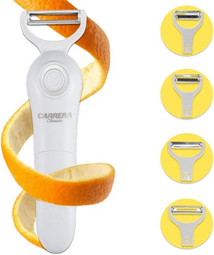 Carrera Electric Peeler Fruit and Vegetables - Set of 5 Stainless Steel Blades -...