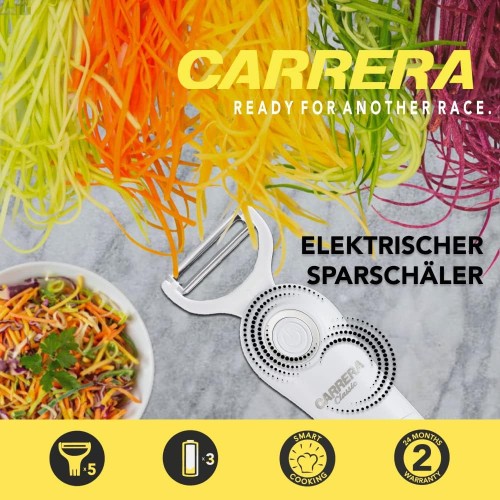 Carrera Electric Peeler Fruit and Vegetables - Set of 5 Stainless Steel Blades -...