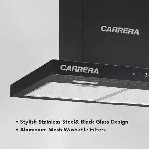CARRERA 60cm T-Type Kitchen Hood – 290W Motor, 800 m³/h Air Flow, Stainless Stee...