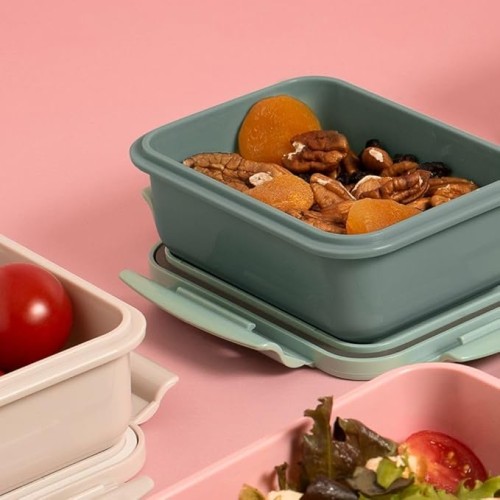 Ou Bicolor Mini Hermetic Lunch Box, 380 Ml Capacity, Black