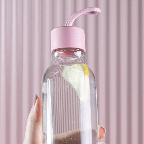 Ou Liv Flat Squeeze Water Bottle, 700 Ml Capacity, Rose Pink