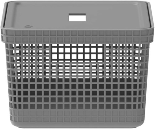 Ou Grid Basket With Lid, 8 Liter Capacity, Lead Grey