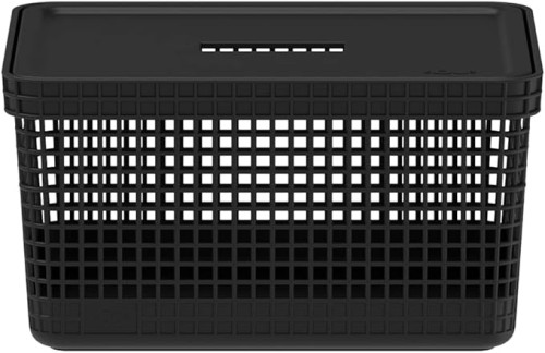 Ou Grid Basket With Lid, 8 Liter Capacity, Black