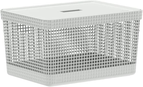 Ou Grid Basket With Lid, 20 Liter Capacity, Ocean White