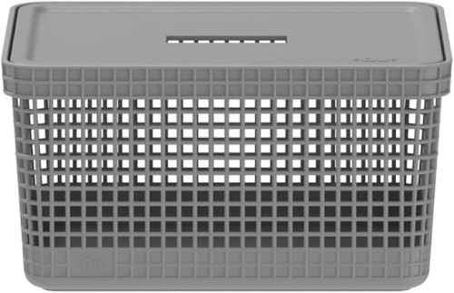 Ou Grid Basket With Lid, 20 Liter Capacity, Lead Grey