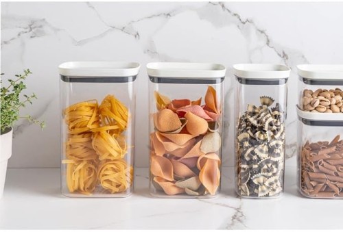 Ou, Ob500Bcf, Rectangular Small Airtight Pot With Lid 650 Ml Kitchen Grocery Hol...