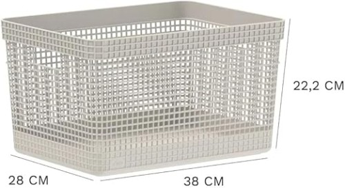 Ou Grid Basket, 20 Liter Capacity, Beige