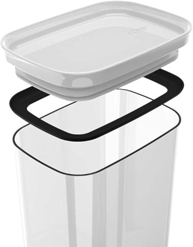 Ou Hermetic Rectangular Canister Block, 1.5 Liter Capacity, White