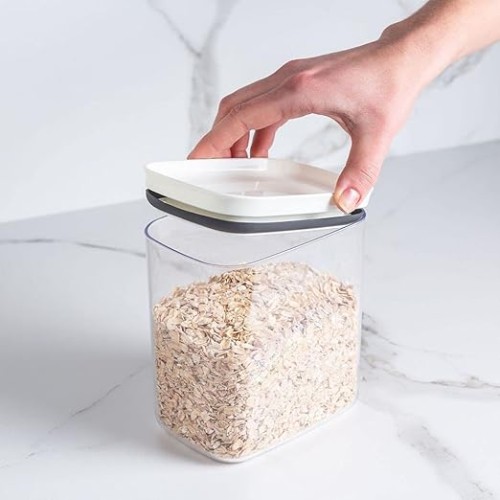 Ou Hermetic Rectangular Canister Block, 1.5 Liter Capacity, White