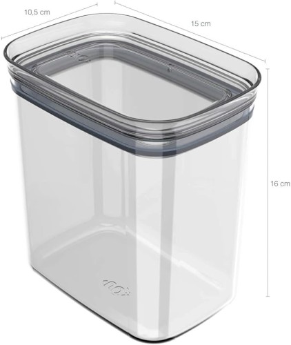 Ou Hermetic Rectangular Canister Block, 1.5 Liter Capacity, Natural