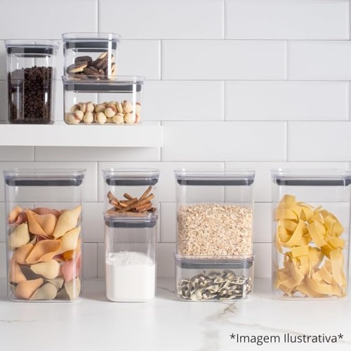 Ou Airtight Pot 450Ml Plastic Airtight Seal In Silicone, Or Premium, White